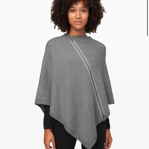 Lululemon Gray On the Go Sweater Poncho, One Size - Picture 2 of 11
